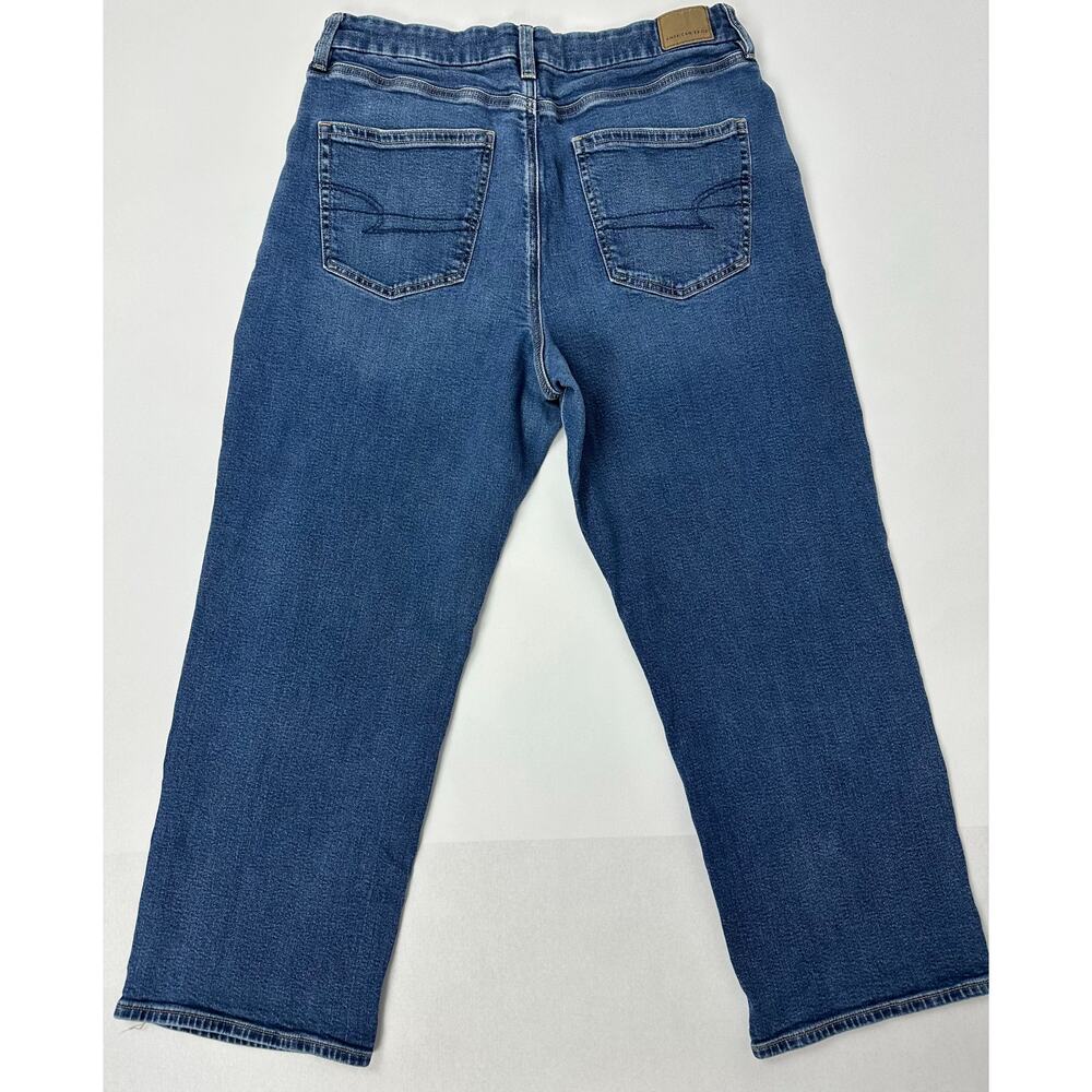 American Eagle Size 16 Short Curvy Straight Jeans Medium Wash Stretch 34x27 - Picture 2 of 9